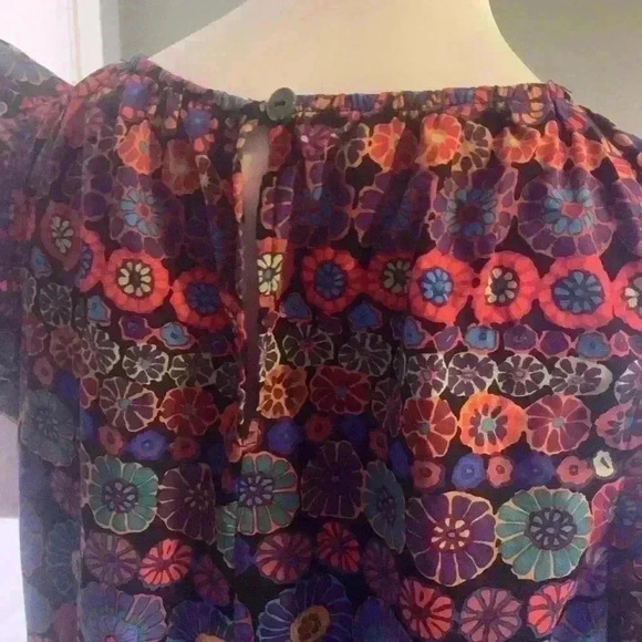 PINCH Floral Print Ruffle Cap Sleeve Midi Dress L - Picture 5 of 11